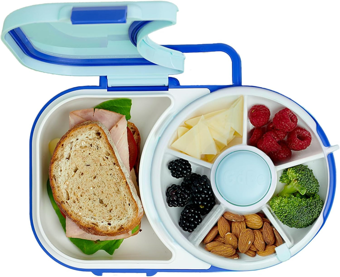 Gobe Kids Lunchbox with Snack Spinner - Blueberry Blue