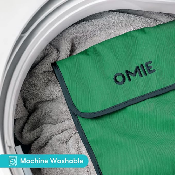 OmieBox Lunch Bag - Washable, Foldable, Durable, Water Resistant Fabric with Interior Pocket and External Bottle Holder. - Green